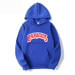 Men's Pullover Hoodie with BACKWOODS Print (Hip-Hop)