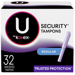 U by Kotex Security Tampons Regular Absorbency Unscented 32 Count (Packaging May Vary)