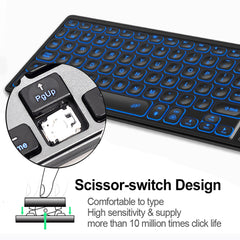Backlit Wireless Keyboard with Touchpad and Rechargeable Battery