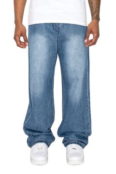 Victorious Mens Essential Baggy Denim Jogger Jeans Large