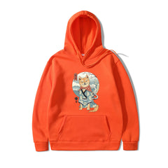 Shiba Inu Dog Illustration Casual Hooded Sweater