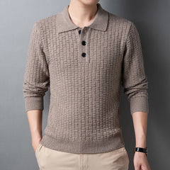 Plus Size Jacquard Sweater for Men - Autumn/Winter