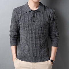 Plus Size Jacquard Sweater for Men - Autumn/Winter