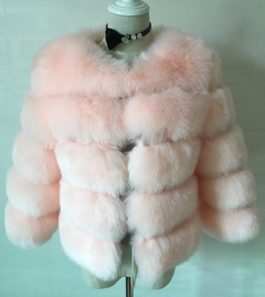 Faux Fur Fox Hair Coat for Women - Short Sleeve Design