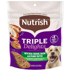 Rachael Ray Nutrish Bark Jerky-Style Dog Treats with Real Chicken Jerky Peanut Butter & Bacon 4.5 Ounce (Pack of 5)