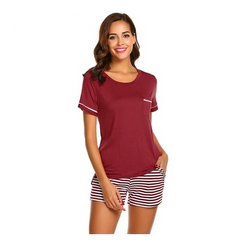 Striped Pajama Set for Women with Shorts