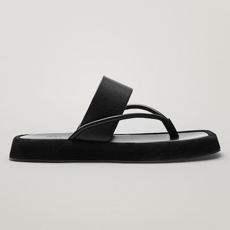 Women's Cowhide Platform Flip Flops and Herringbone Slippers