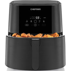 Chefman TurboFry Touch Air Fryer 8-Quart Family Size One-Touch Digital Controls for Healthy Cooking Presets for French Fries Chicken Meat Fish Nonstick Dishwasher-Safe Parts Black