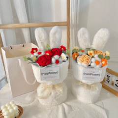 Rabbit Ear Bouquet Knitted Flower Doll Gift for Kids