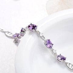 S925 Silver Jewelry with Stylish Amethyst Bracelet