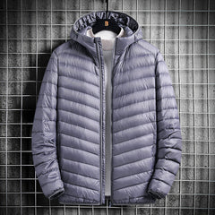 Men's Warm Lightweight White Duck Down Jacket