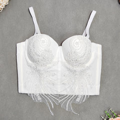 French Style Bra with Removable Straps and Embroidery