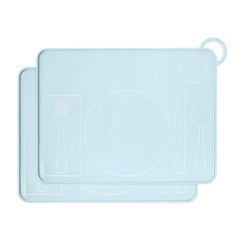 Kids Silicone Montessori Placemat for Toddlers | Children Plate Mat for Dining Table Setting | by Fire Rooster Kids (Blue 2)