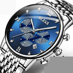 Waterproof Multi-function Chronograph Quartz Watch with Light