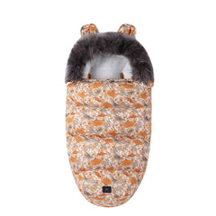 Thickened Fleece Baby Sleeping Bag with Fur Collar