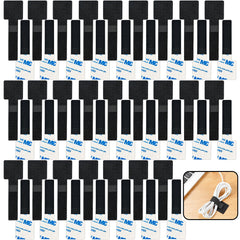50 Pcs Cable Ties Adhesive Cable Clips Cord Wraps Reusable Wire Organizers for Household Office Essentials (Medium)