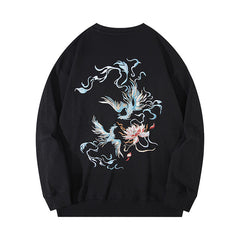 Vintage Embroidered Crewneck Sweatshirt Men’s Hoodie