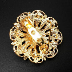 24pc Vintage Brooch Lot Mixed Alloy Rhinestone Crystal Pins Wedding Bouquet DIY