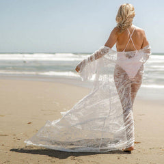 Women's Long Lace Beach Cover-Up for Swimwear