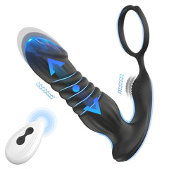 6.04 inches Special Silicone Massagers Kit with Water Resistant Play in Anywhere You Like (Black) for Man Rechargeable Cordless Body Prostrate Massager with 9 Modes for Men Relax Massaging -sslt4
