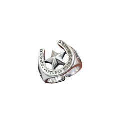 S925 Sterling Silver Pentagram Ring for Men