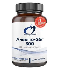 Designs for Health Annatto-GG 300 - Geranylgeraniol GG Supplement from Annatto Seeds - Supports Healthy Aging Bone Health Muscle Health Cellular Energy & Production of Coenzyme Q10 (60 Softgels)
