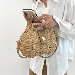 Artistic Woven Shoulder Bag for Women - Summer Style