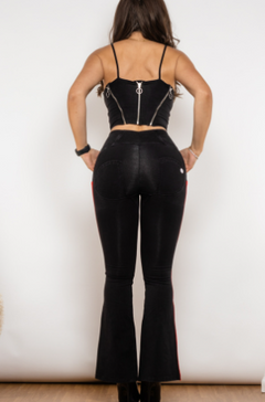 Shascullfites Melody Black Denim Flare Scrunch Jeans