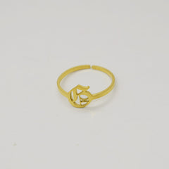 Vintage English Alphabet Ring in 18K Vacuum Plating