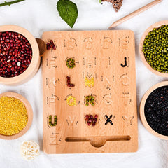 Wooden Montessori Lettering Board with Grooves