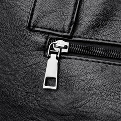 Classic Solid Color Faux Leather Bag Set (Large Capacity)