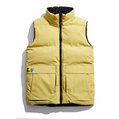 Lightweight Double-Sided Fashion Vest with Standing Collar