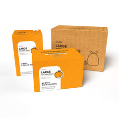 QUALIA CITRUS SCENTED 21 Gal / 80 Liter | Drawstring Closure Trash Bag | Heavy Duty (CITRUS 90 BAGS) WHITE (L10001C)