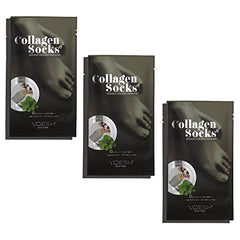 VOESH Collagen Socks Collagen Socks for Dry Feet 3 Pack Peppermint Oil Cracked Heel Repair Moisturizing Socks Spa Pedicure Treatment Spa Socks Foot Peel Masks Vegan