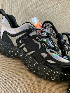 Trendy Women's Chunky Sole Sneakers with Colorful Sole