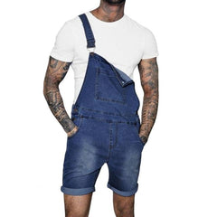 Pink Denim Overall Shorts for Men - Plus Size Summer Wear