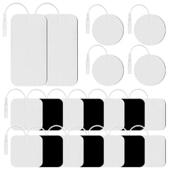 TENS Unit Replacement Pads 20 Pcs Multiple Size Self-Adhesive Electrode Pads Reusable TENS Pads Set Compatible with TENS EMS Machine with 2.0 mm Pin Connector