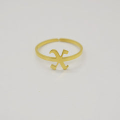 Vintage English Alphabet Ring in 18K Vacuum Plating