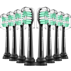 Aoremon Replacement Heads for Sonicare - Replacement Brush Heads Compatible with Philips Sonicare Snap-on Electric Toothbrush (Black)8 Pcs