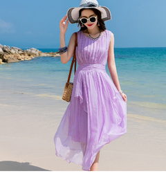 Slim Fitting White Silk Maxi Dress