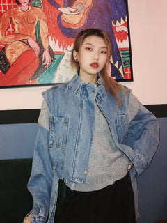 Denim Jacket and Vest Set for Trendy Style