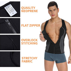Men's Zippered Fitness Suit for Running and Fat Burning
