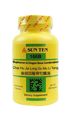 SUNTEN - Bupleurum & Dragon Bone Combination/Chai Hu Long Gu Mu Li Tang 166B 100 Capsules