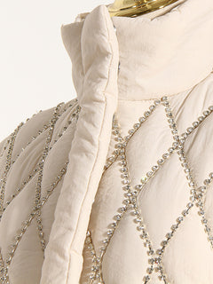 Winter Hand-Naied Quilted Padded Vest with Chain Decor