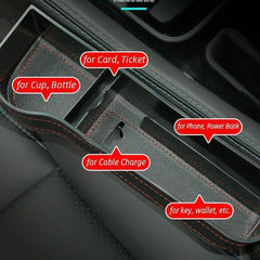 2 PCS Auto Car Seat Gap Catcher Organizer Storage Box Pocket w/ Cup Holder Side