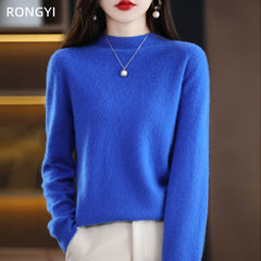 100% Pure Wool Knitted Cashmere Sweater for Women