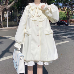 Japanese Cute Doll Collar Woolen Coat for Women