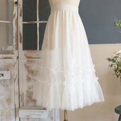 Patchwork Pleated High-Waisted A-Line Skirt