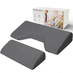 Lenora Bed Sore Pillow Set Positioning Wedge Pillow with Extra Auxiliary Pillow Bed Sore Cushion with Non-Skid Fabric Prevent Bed Sores Provide Comfort for Bedridden Patients Gray