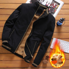 Korean Style Men's Fleece Lined Pilot Jacket